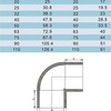 Угол ПВХ 90/63 градусов, d63mm, PN10 ERA